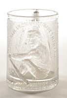 Lot 309 - Moulded glass 'Rowing' tankard, inscribed...