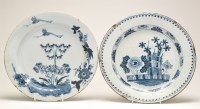Lot 331 - Two Delftware dishes, painted with flowers and...