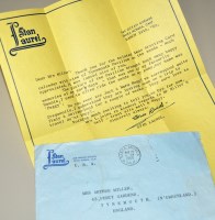 Lot 503 - Stan Laurel: a signed letter from Stan Laurel...
