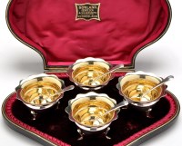 Lot 607 - Four Edwardian table salts, by William Aitken,...