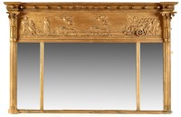 Lot 911 - A Regency gilt gesso triptych overmantel...