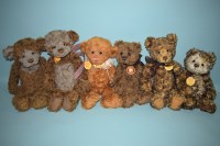 Lot 101 - Charlie Bears: Parkin; Padmin; Tink; Bruno;...